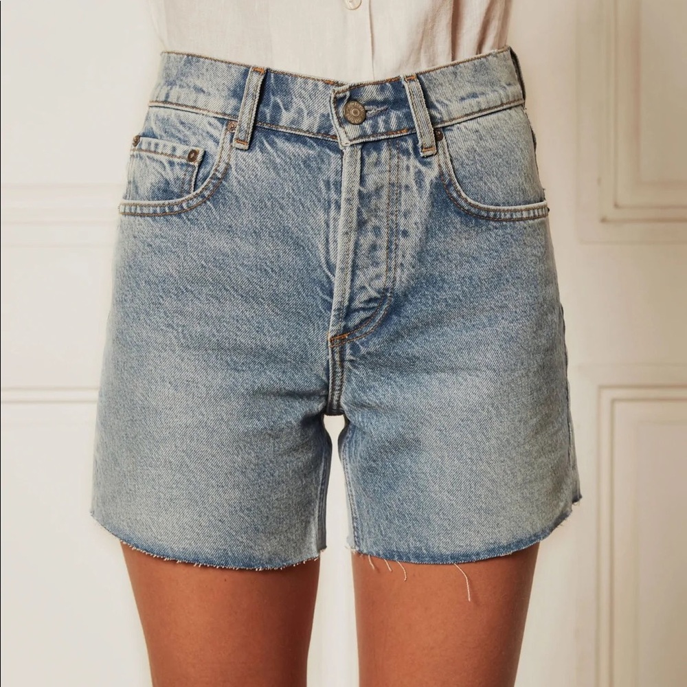 Boyish Light Blue High Waist Denim Shorts